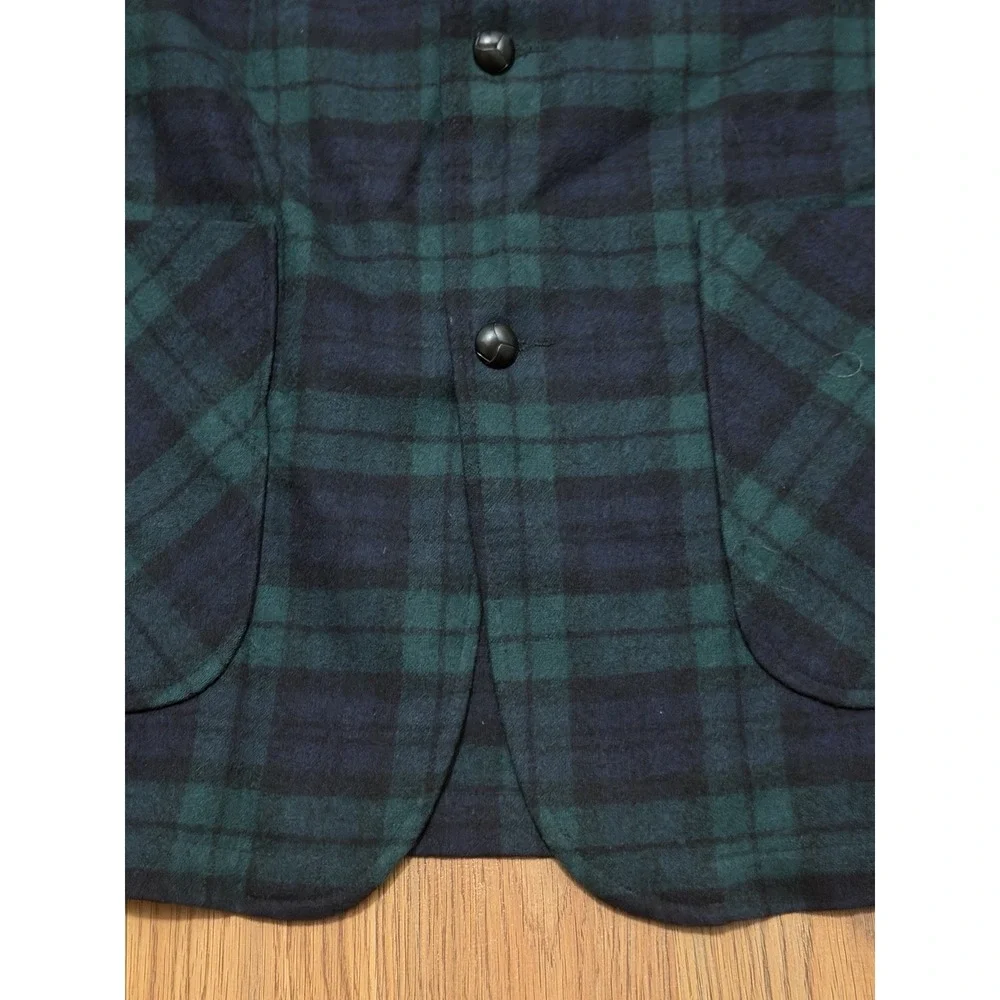 Pendleton Blazer Mens Large Black Watch Plaid Virgin Wool Vintage Made in USA